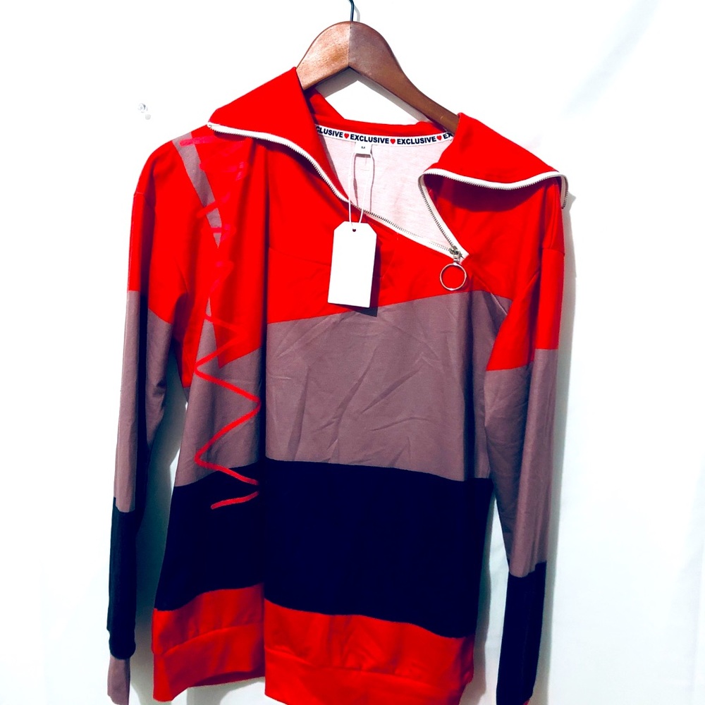 diagonal zipper shirt